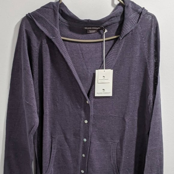 ISLAND COMPANY NAVY KNIT HOODIE/CARDIGAN - Picture 6 of 8